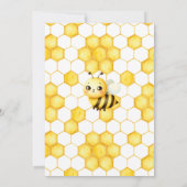ビーテーマ男の赤ちゃんガールジェンダーリビールイエローブラック 招待状 (裏面)