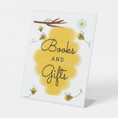 ビーテーマ赤ちゃんシャワーデコール本とギフトサイン 台座サイン (正面)