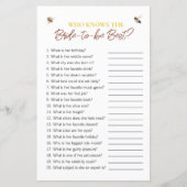 ビーテーマ「花嫁を知る人」ブライダルシャワーゲーム (正面)