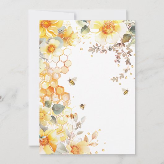 ビーデイのまわりに1stバースデーハニーフローラ 招待状 (裏面)