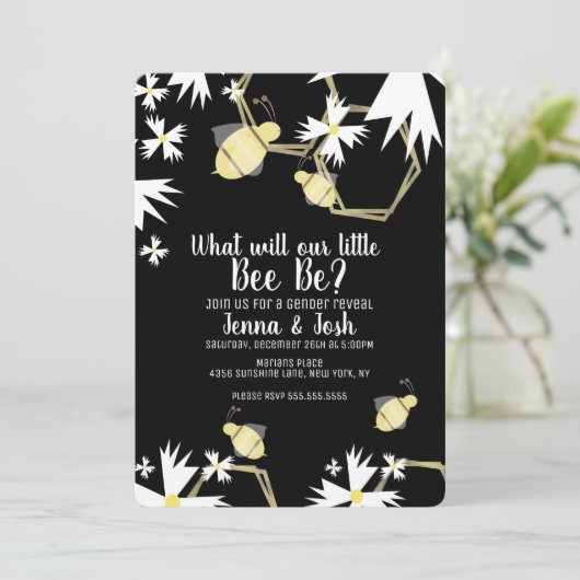 ビーデイジーとフローラ性別の表示 招待状 (スタンド正面)