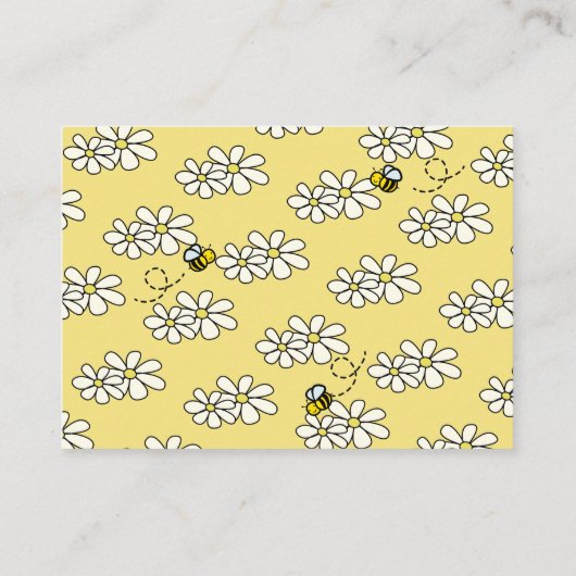 ビーデイジーイエローベビーシャワーアドバイスカード エンクロージャーカード (裏面)