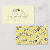 ビーデイジーイエローベビーシャワーオムツラッフルチケット エンクロージャーカード (正面/裏面)