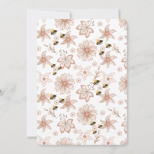 ビーデイハネビーピンクフローラ1st誕生日 招待状 (裏面)