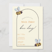 ビーデイビーオーガニックをテーマにしたモダンミニマル誕生日 招待状 (正面)