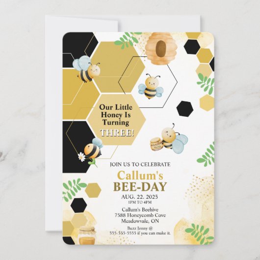 ビーデイ誕生日招待状 招待状 (正面)