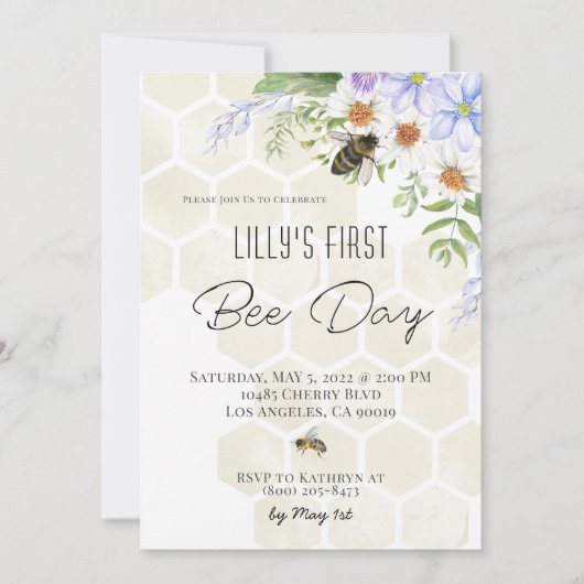 ビーデイ誕生日招待状 招待状 (正面)