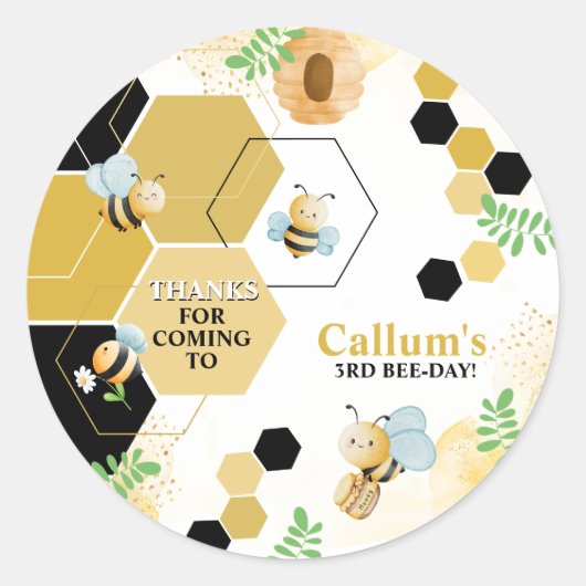 ビーデイ誕生日 ラウンドシール (正面)