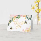 ビーデイ(昆虫)マルハナバチ誕生日ピンクフローラ感謝していユー カード (黄色い花)