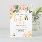 ビーデイ（昆虫）マルハナバチ1stバースデーピンクフローラインビタット 招待状 (スタンド正面)