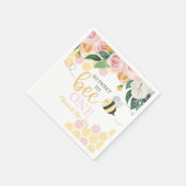 ビーデイ(昆虫)マルハナバチ1stバースデーピンクフローラ スタンダードカクテルナプキン (角)