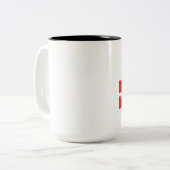 ビートのない爆弾DJおよび音楽生産者のマグを落として下さい ツートーンマグカップ (正面左)