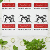 ビートはハートオンドラマーの行きます キッチンタオル (折り畳み)