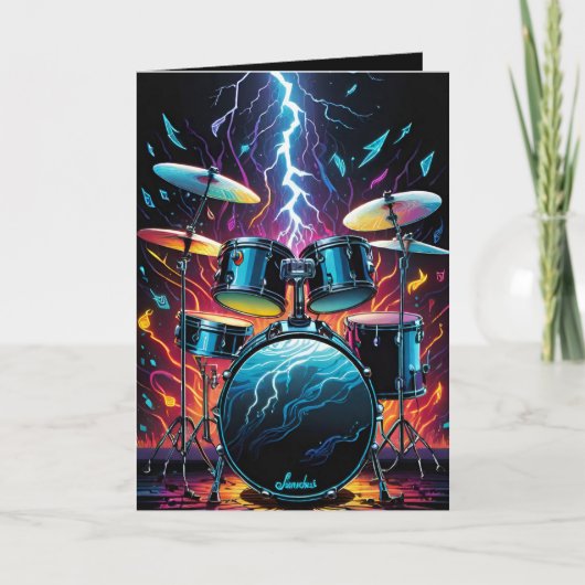 ビートを刻む ドラムセット 空白 カード (正面)