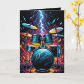 ビートを刻む ドラムセット 空 カード (黄色い花)