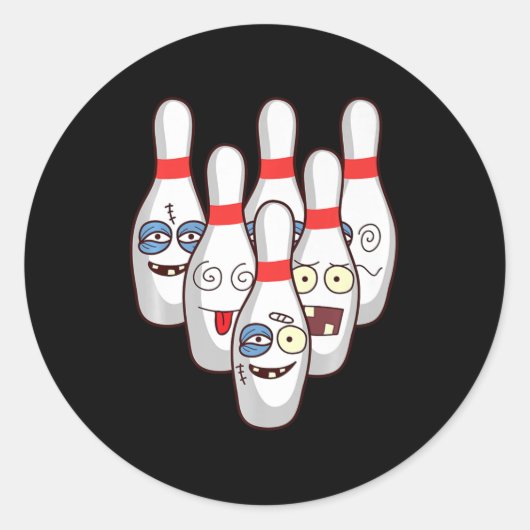 ビートアップボーリングピン可愛いダックピン遊ズティーG ラウンドシール (正面)