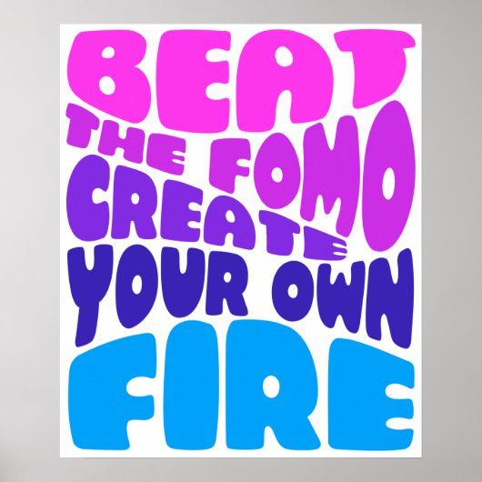 ビートザフォモ – ピンキーパープルタイポグラフィ ポスター (正面)