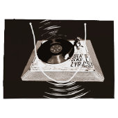 ビートスキル歌詞オンターンテーブルヒップホップ ラージペーパーバッグ (裏面)