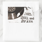 ビートスキル歌詞記録プレーヤー 長方形シール (バッグ)