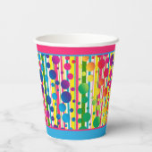 [ビートニクバブルズ]レトロストライプ水玉模様ツートーン 紙コップ (裏面)