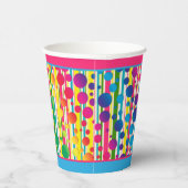 [ビートニクバブルズ]レトロストライプ水玉模様ツートーン 紙コップ (右)