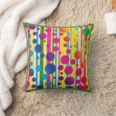 [ビートニクバブルズ]レトロ水玉模様グリーン クッション (ブランケット)