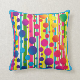 [ビートニクバブルズ]レトロ水玉模様ブルー クッション