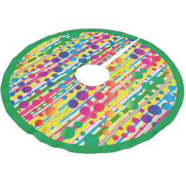 [ビートニクバブル]レトロ水玉模様ストライプのグリーン ブラッシュドポリエステルツリースカート