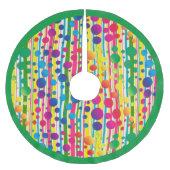 [ビートニクバブル]レトロ水玉模様ストライプのグリーン ブラッシュドポリエステルツリースカート (正面)