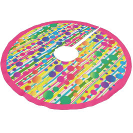 [ビートニクバブル]レトロ水玉模様ストライプのピンク ブラッシュドポリエステルツリースカート