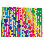 [ビートニクバブル]レトロ水玉模様ストライプのレインボー ラージペーパーバッグ (裏面)