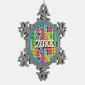 [ビートニクバブル]レトロ水玉模様ブストライプのルー スノーフレークピューターオーナメント (左)