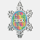 [ビートニクバブル]レトロ水玉模様ブストライプのルー スノーフレークピューターオーナメント (右)