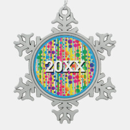 [ビートニクバブル]レトロ水玉模様ブストライプのルー スノーフレークピューターオーナメント