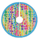 [ビートニクバブル]レトロ水玉模様ブストライプのルー ブラッシュドポリエステルツリースカート (正面)