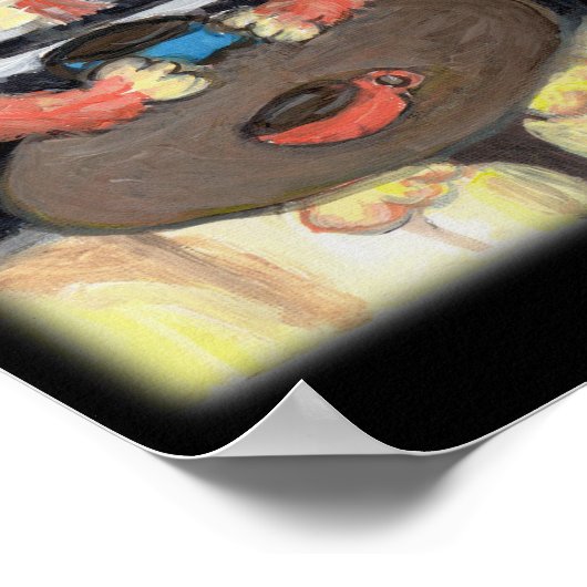 ビートニク子猫コーヒーハウスフォークアー絵画トズ ポスター (角)