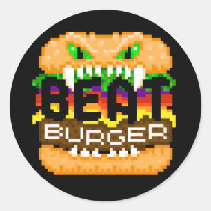 ビートバーガーがバックモンスターロゴシールを噛み込む ラウンドシール