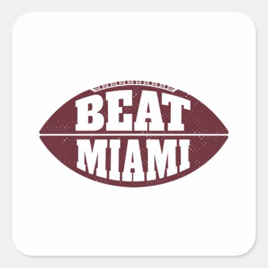 ビートマイアミヴィンテージアギーフットボールガメデイ土曜日 スクエアシール (正面)