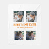 ビートママカスタムエバー4写真コラージュ フリースブランケット (正面)