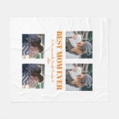 ビートママカスタムエバー4写真コラージュ フリースブランケット (正面(横))