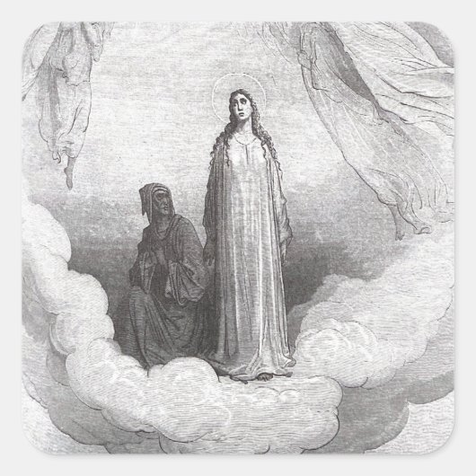 ビートライスは天国で神に見上げる スクエアシール (正面)