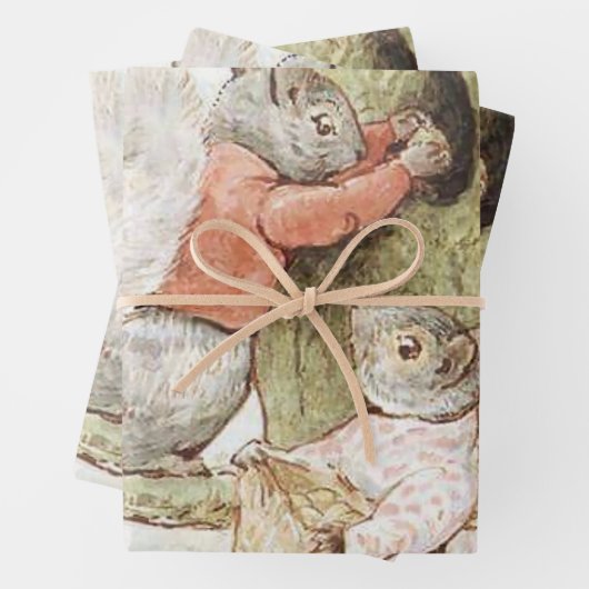 ビートリックス・ポッターによるティミー・ティップスとグディー・リス ラッピングペーパーシート (インサイチュ)