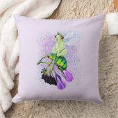 ビートルに乗って笑うベビーピクシー クッション (ブランケット)