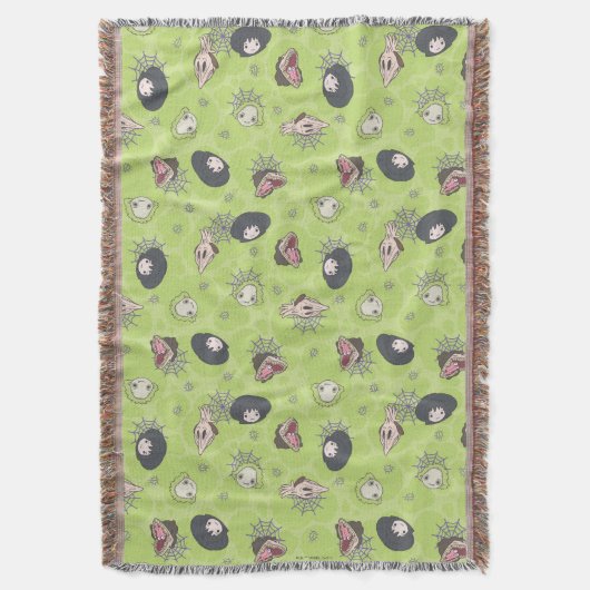 ビートルジュース |かわいいチビ(小さくかわいく書いた感じ)のトスパターン スローブランケット (正面縦)