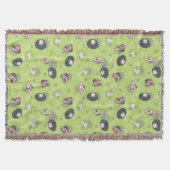 ビートルジュース |かわいいチビ(小さくかわいく書いた感じ)のトスパターン スローブランケット (正面)