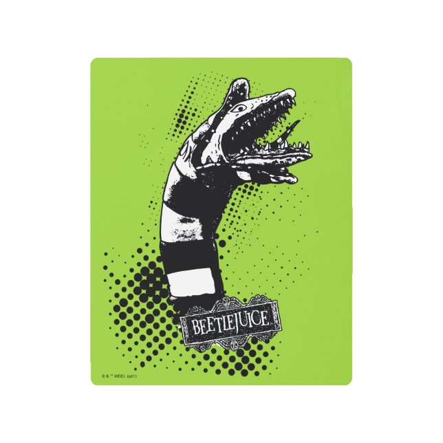 ビートルジュース |サンドワームのイラストレーション メタルプリント (正面)