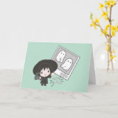 ビートルジュース |チビ（小さくかわいく書いた感じ）リディア幽霊写真 カード (黄色い花)