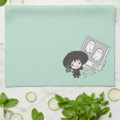 ビートルジュース |チビ（小さくかわいく書いた感じ）リディア幽霊写真 キッチンタオル (折り畳み)