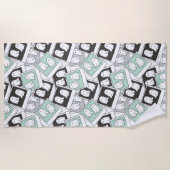 ビートルジュース |チビ（小さくかわいく書いた感じ）リディア幽霊写真 ビーチタオル (正面)