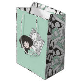 ビートルジュース |チビ（小さくかわいく書いた感じ）リディア幽霊写真 ミディアムペーパーバッグ (裏面アングル)